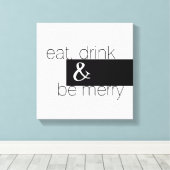 Moderne schicke Küchenwand schwarz-weiß Leinwanddruck (Insitu (Holzboden))