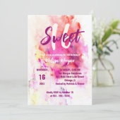 Moderne schicke künstlerische Wasserfarbe Süß 16 G Einladung (Stehend Vorderseite)