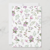 Moderne schicke Lavendel violette Blumen Hochzeit Einladung (Rückseite)