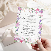 Moderne schicke Lavendel violette Blumen Hochzeit Einladung