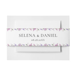 Moderne schicke Lavendel violette Blumen Hochzeit Einladungsbanderole