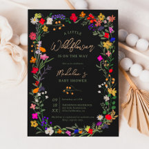 Moderne schicke, leuchtend wilde Blume Babydusche