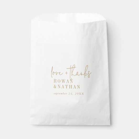 Moderne schicke Liebe und Dank Hochzeit Geschenktütchen (Vorderseite)