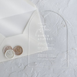 Moderne schicke Liebe Weiße, einzigartige Arch-Hoc Acryleinladungen