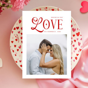Moderne Schicke Liebesfoto Valentinstag Feiertagskarte