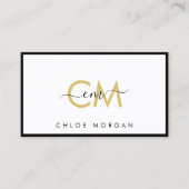 Moderne schicke, luxuriöse schwarze Goldschrift Visitenkarte (Vorderseite)