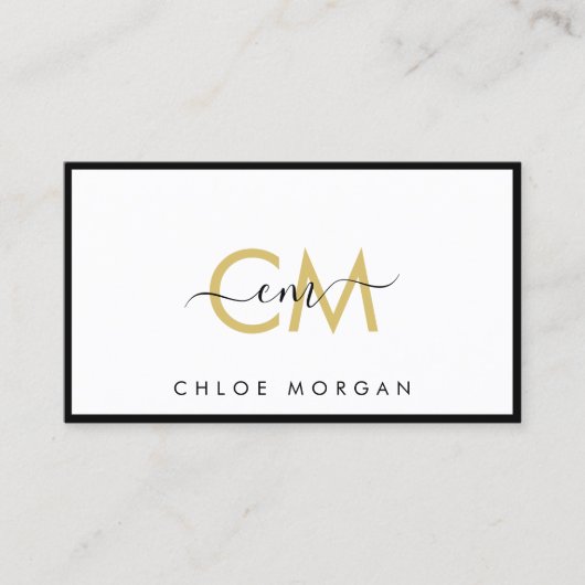 Moderne schicke, luxuriöse schwarze Goldschrift Visitenkarte (Vorderseite)