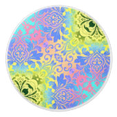 Moderne schicke Mandala türkisfarbenes Aqua-Böhm Keramikknauf (Vorderseite)