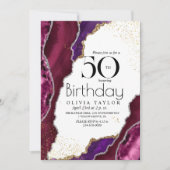 Moderne, schicke Marmor 50. Geburtstag Einladung (Vorderseite)