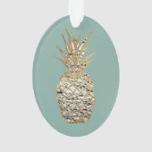 Moderne schicke Marmorgoldananas-Frucht Ornament (Rückseite)