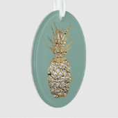 Moderne schicke Marmorgoldananas-Frucht Ornament (Vorderseite)