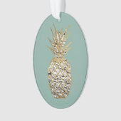 Moderne schicke Marmorgoldananas-Frucht Ornament (Vorderseite)