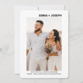 Moderne schicke Minimal Just Married Foto Hochzeit Save The Date (Vorderseite)