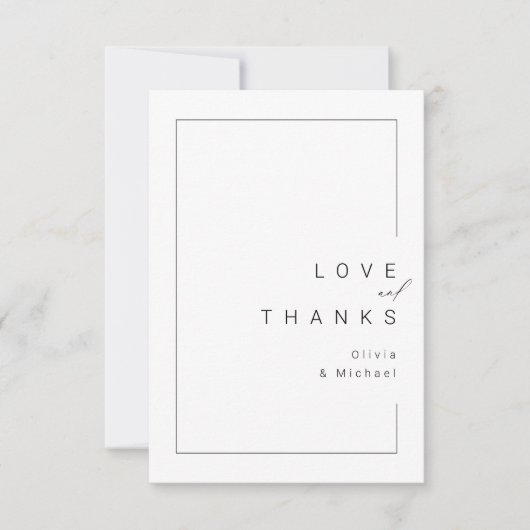 Moderne schicke minimale Typografie Hochzeit danke (Vorderseite)