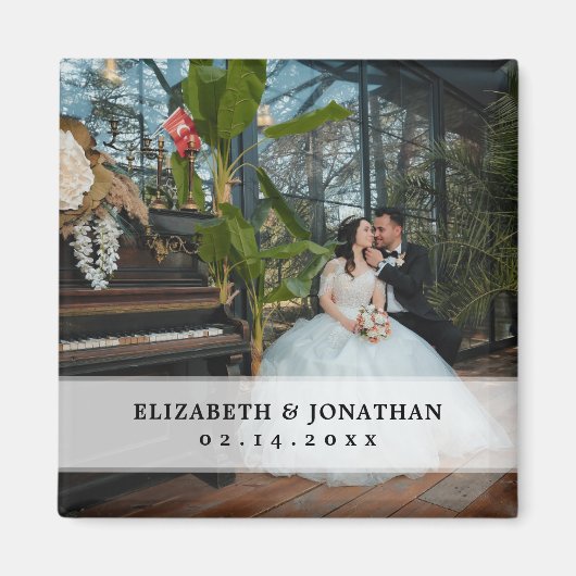 Moderne schicke Minimalistische Couple-Foto-Gastge Magnet (Vorne)