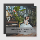 Moderne schicke Minimalistische Couple-Foto-Gastge Magnetkarte (Vorne/Hinten)