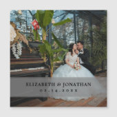 Moderne schicke Minimalistische Couple-Foto-Gastge Magnetkarte (Vorderseite)