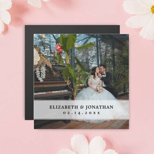 Moderne schicke Minimalistische Couple-Foto-Gastge Magnetkarte