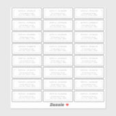 Moderne schicke minimalistische transparente Rücks Aufkleber (Blatt)