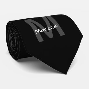 Moderne Schicke Monogramm-Schwarze  Krawatte