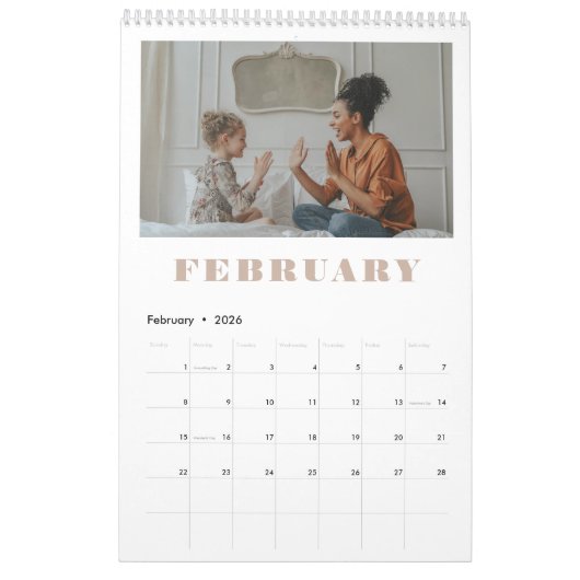 Moderne, schicke Multi-Foto-Erinnerungen Kalender (Feb 2026)