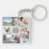 Moderne schicke Mutter-Tag-Mama FotoCollage Schlüsselanhänger (Rückseite)