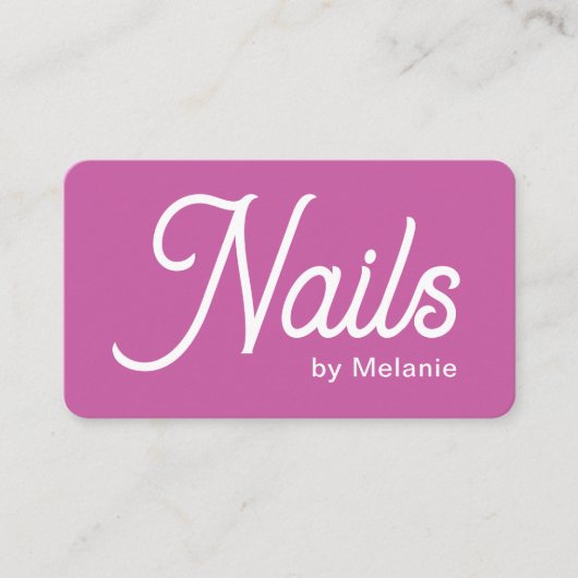 Moderne Schicke Nagelstudio Visitenkarte Pink (Vorderseite)