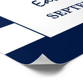 Moderne schicke Navy Blue and White Wedding Willko Poster (Ecke)