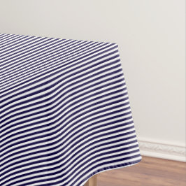 Moderne schicke Navy Blue White Stripes Muster tre Tischdecke