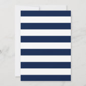 Moderne schicke Navy Blue & White Wedding Einladung (Rückseite)