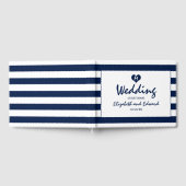 Moderne schicke Navy Blue & White Wedding Gästebuch (Voll)
