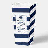 Moderne schicke Navy Blue & White Wedding Geschenkschachtel (Vorderseite)