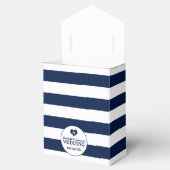 Moderne schicke Navy Blue & White Wedding Geschenkschachtel (Geöffnet)