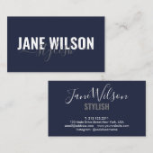 Moderne schicke Navy-Signatur Visitenkarte (Vorne/Hinten)