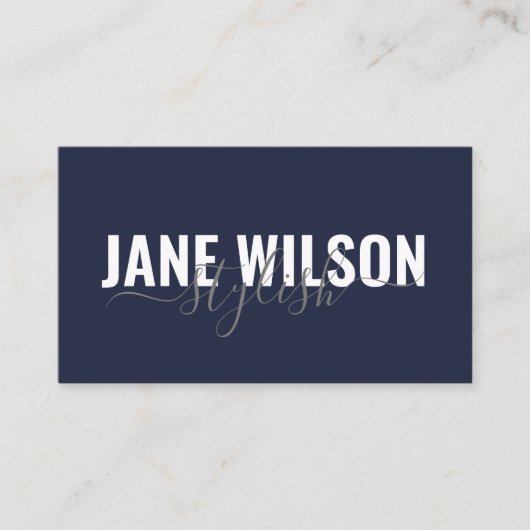 Moderne schicke Navy-Signatur Visitenkarte (Vorderseite)