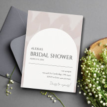 Moderne schicke, neutrale Bridal-Dusche Einladung