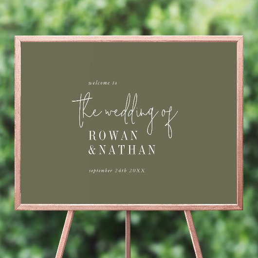 Moderne, schicke Olive Green Printable Hochzeit Wi Poster