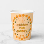 Moderne schicke Orange Sie fertig Citrus Baby Dusc Pappbecher (Rückseite)