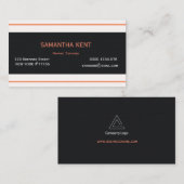 Moderne, schicke Orange und Schwarz Visitenkarte (Vorne/Hinten)