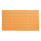 Moderne, schicke, orange-weiße Blume Kissenbezug (Rückseite-Links)