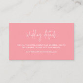 Moderne schicke Pastel Pink Script Typografie Hoch Begleitkarte (Vorderseite)