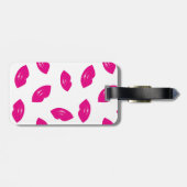 Moderne schicke Pink-Lippen des GoldXOXO Gepäckanhänger (Rückseite horizontal)