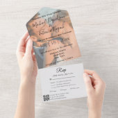 moderne schicke qr Code uAwg Hochzeit in einem All In One Einladung (Abreißen)