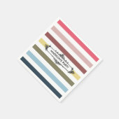 Moderne schicke Regenbogenstreifen mit Party Serviette (Ecke)