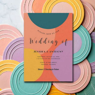 Moderne schicke Retro Minimalistisch Boho Back Wed Einladung