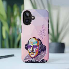Moderne schicke, rosa geometrische Shakespeare iPhone 16 Hülle