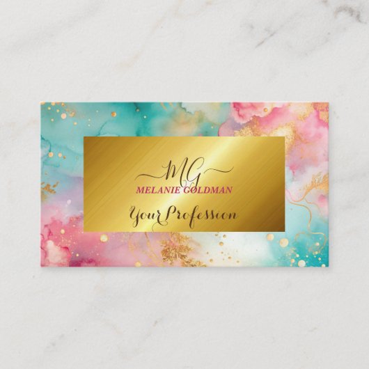 Moderne schicke rosa Goldfolie Visitenkarte (Vorderseite)