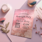 Moderne schicke Rose Gold Floral Junggeselinnen-Ab Einladung