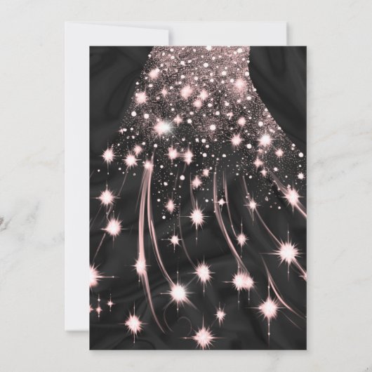 Moderne schicke Rose Gold Glitzer Sweet 16 Einladung (Rückseite)