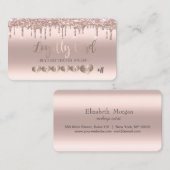 Moderne schicke Rose Gold Herz Glitzer Tropfen Treuekarte (Vorne/Hinten)